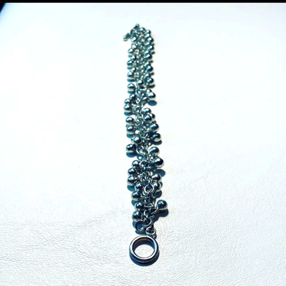 Sterling silver/925 beaded bracelet. - Picture 2 of 4